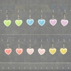 Women's Candy Sugar Heart Valentine's Day Dangle Earrings - Gifts for Valentine